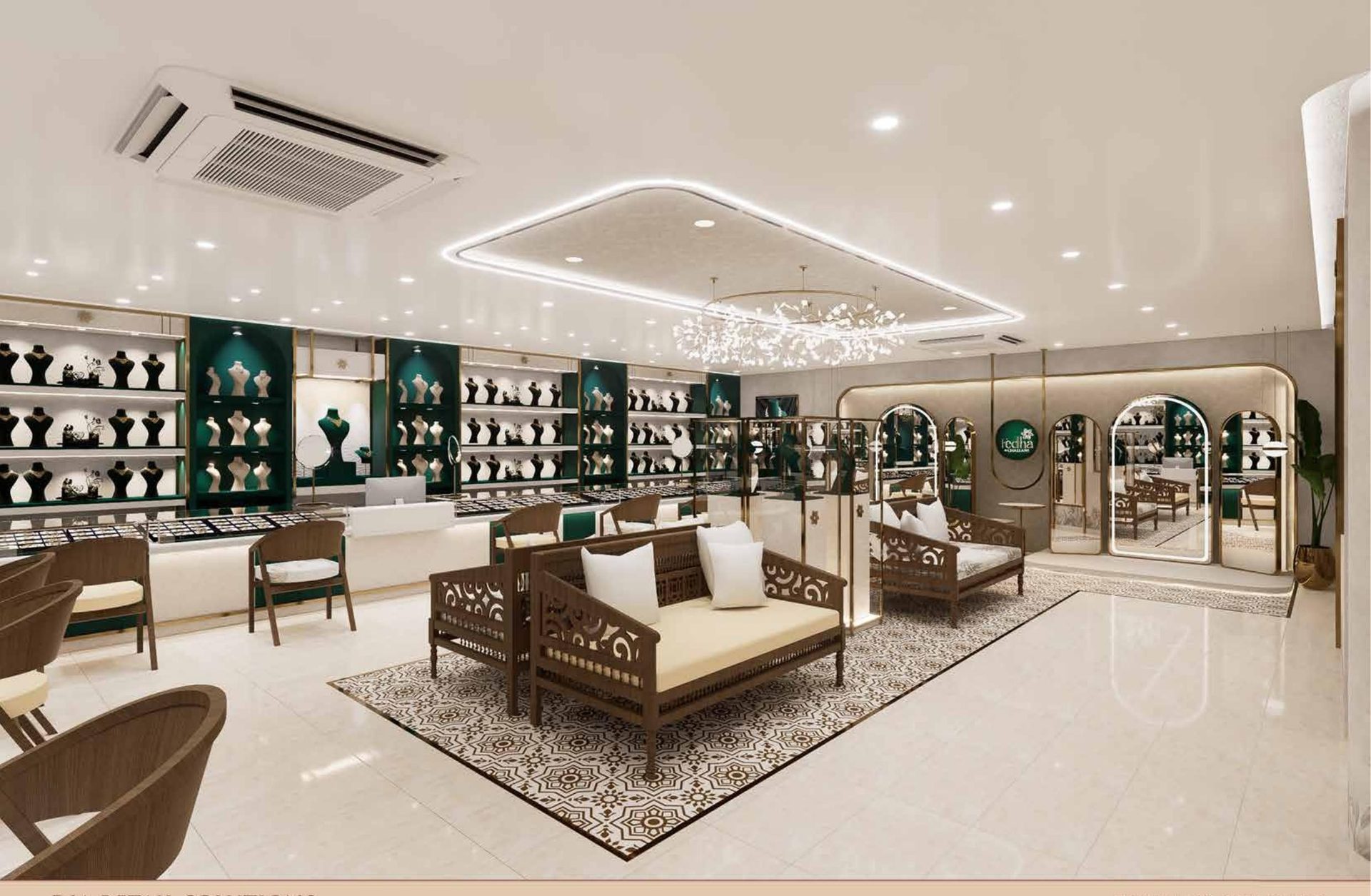 Fedha by Challani showroom interior in Madurai